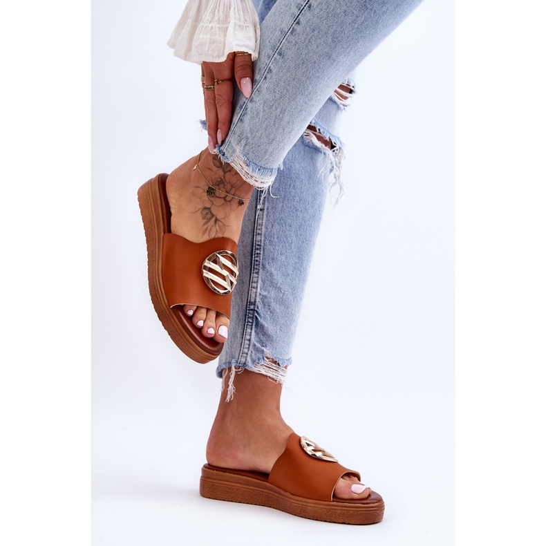 Chaussons Femme Camel Secrets Embellis brun 2