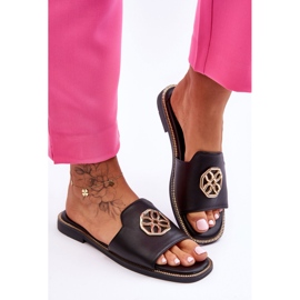 Sandales Talons Plats Classiques Femme Noir Larotte 1