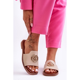 Sandales Talons Plats Classiques Femme Beige Larotte 1