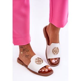 Chaussons Talons Plats Classiques Femme Blanc Larotte 1