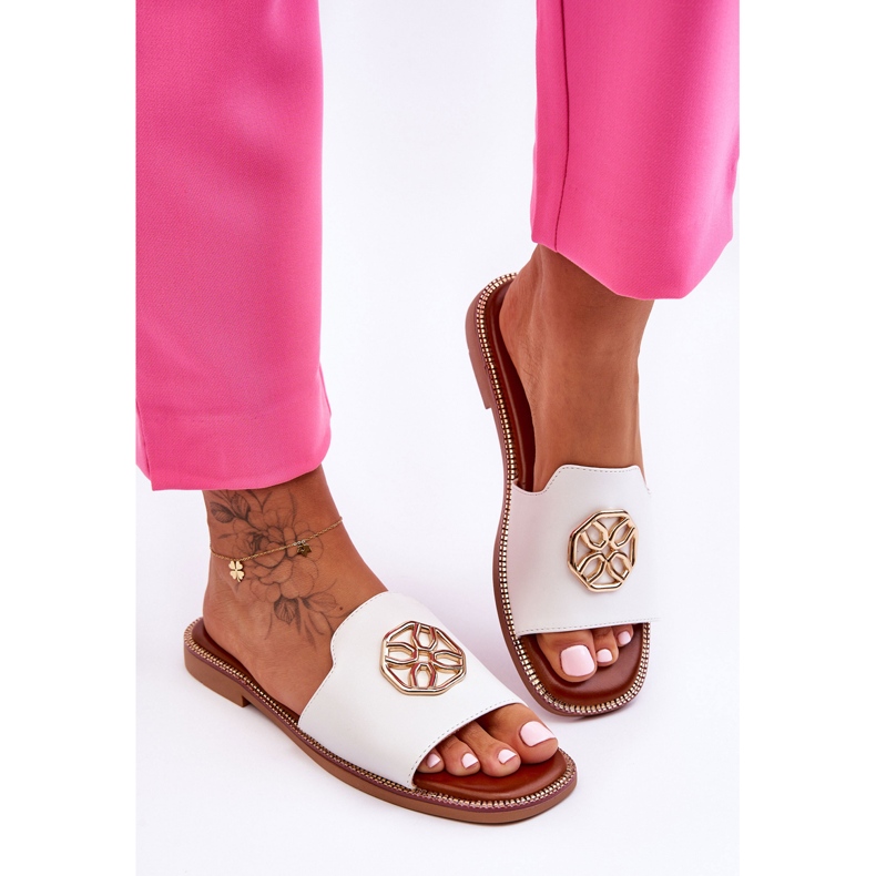 Chaussons Talons Plats Classiques Femme Blanc Larotte blanche 1 Chaussons Talons Plats Classiques Femme Blanc Larotte blanche 1