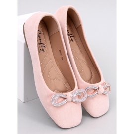 Ballerines en daim à nœud Serna Rosa rose 1
