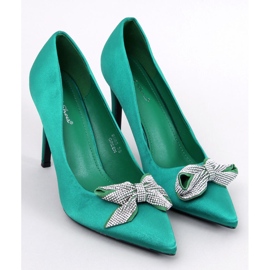 Escarpins noeud satin vert Trini 1