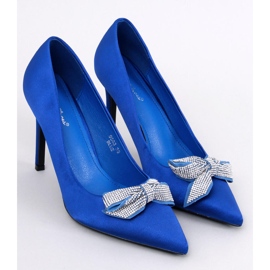 Épingles en satin avec un nœud Trini Blue bleu 1