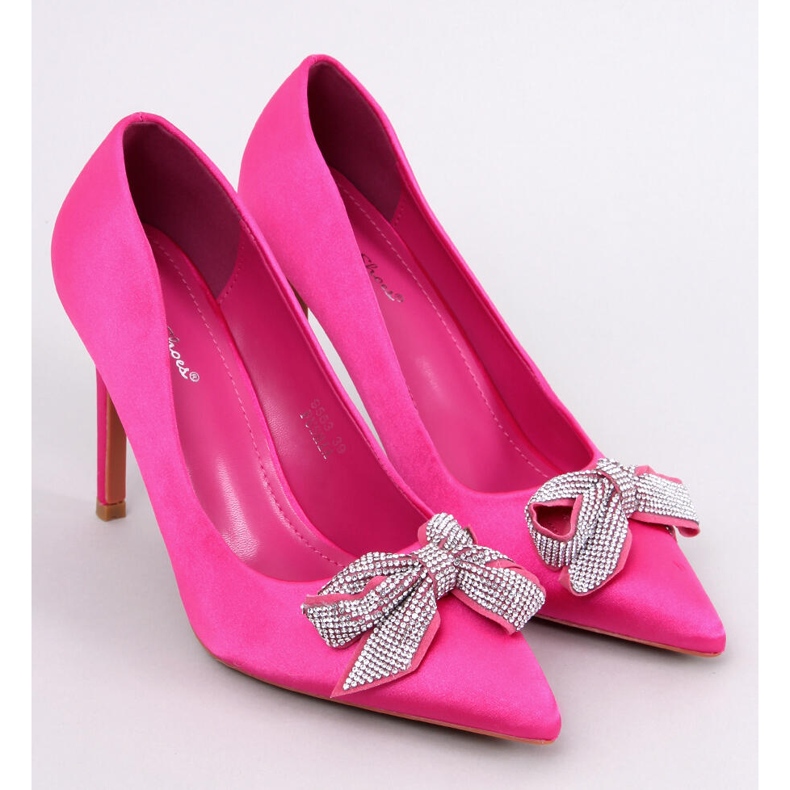 Épingles en satin avec un noeud Trini Fuchsia rose 1