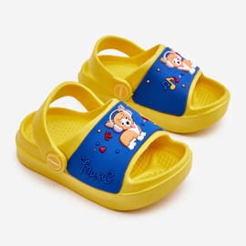 WJ1 Sandales Tongs Enfant Légères Motif Chien Jaune Rico 2