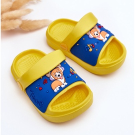 WJ1 Sandales Tongs Enfant Légères Motif Chien Jaune Rico 4