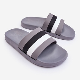 WJ1 Pantoufles rayées Grey Vision pour hommes gris 1