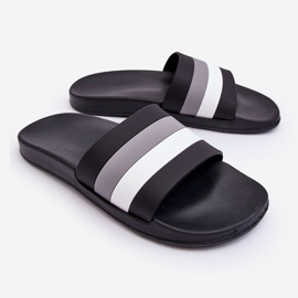 WJ1 Chaussons Homme Noirs Rayés Vision 1