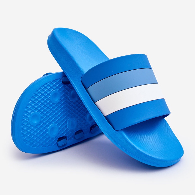 WJ1 Pantoufles à rayures Blue Vision pour hommes bleu 2