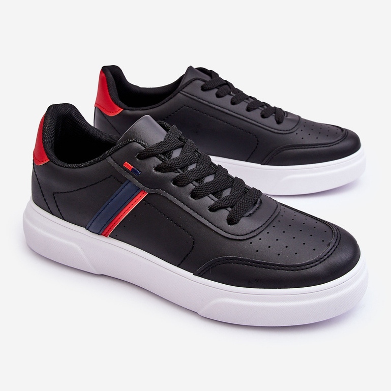 WJ1 Baskets Classiques Homme Noir Et Rouge Enrique 1