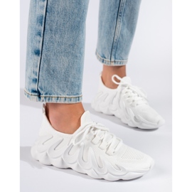 TRENDI Baskets mode blanches 3