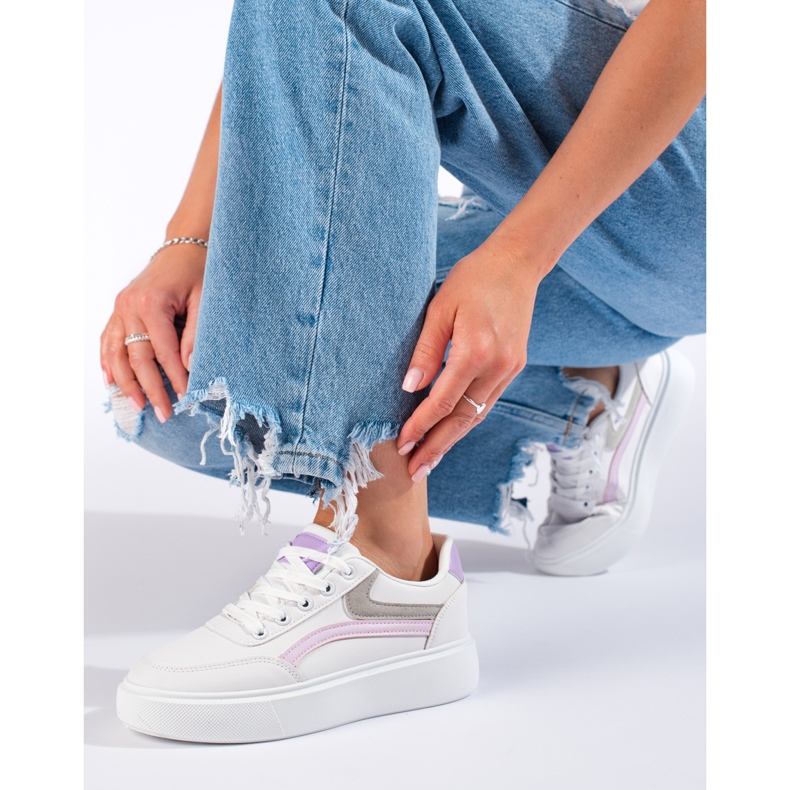 Chaussures de sport confortables Shelovet pour femmes blanche violet rose gris 2 Chaussures de sport confortables Shelovet pour femmes blanche violet rose gris 2
