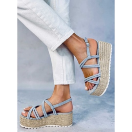 Espadrilles compensées bleues Altman 3