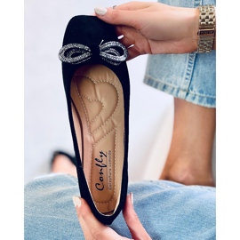 Ballerines en daim à nœud Serna Nero le noir 4