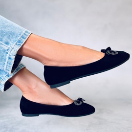 Ballerines en daim à nœud Serna Nero le noir 5