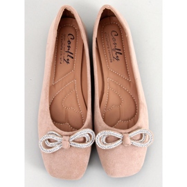 Ballerines en daim avec nœud de Serna Kaki beige 5