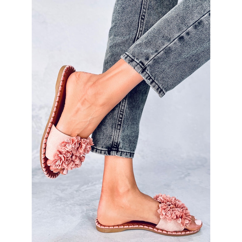 Babouches à fleurs Prima Pink rose 2