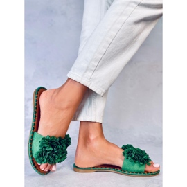 Chaussons fleurs Prima Green vert 1