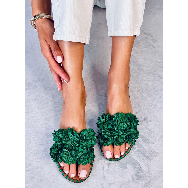 Chaussons fleurs Prima Green vert 2