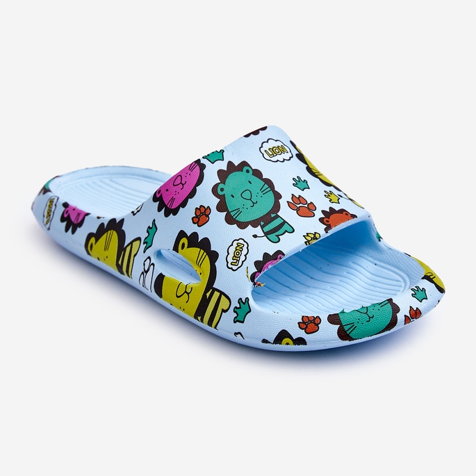 WJ1 Toboggan Mousse Légère Enfant Motif Lion Bleu Esther 1