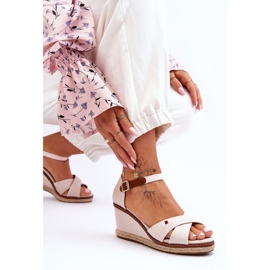 Sandales Compensées Femme Beige Clair Janet 1