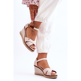 Sandales Compensées Femme Beige Clair Janet 6