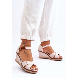 Sandales Compensées Femme Beige Clair Janet 4