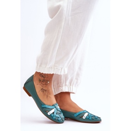 Ballerines en Cuir pour Femme Maciejka 01358-36 Turquoise vert 3