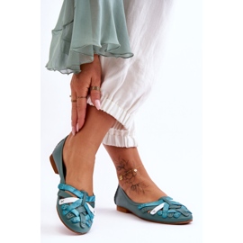 Ballerines en Cuir pour Femme Maciejka 01358-36 Turquoise vert 5