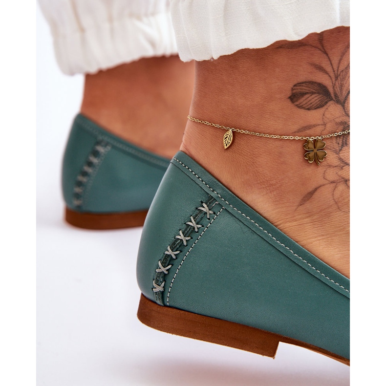 Ballerines en Cuir pour Femme Maciejka 01358-36 Turquoise vert 2