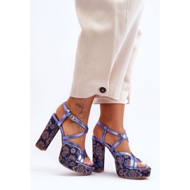 Sandales a Talons en Cuir Maciejka 06084-17 Bleu Marine 1 Sandales a Talons en Cuir Maciejka 06084-17 Bleu Marine 1