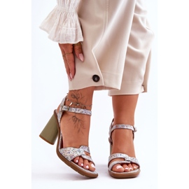 Sandales à Talons en Cuir Maciejka 06029-24 Blanc-Vert blanche 6