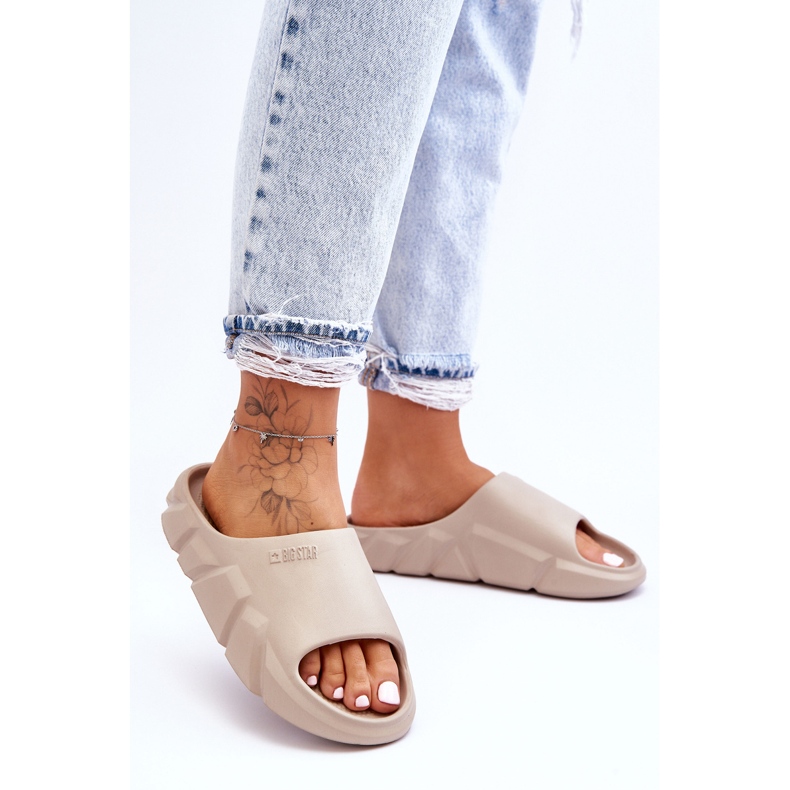 Pantoufles Légères En Mousse Big Star Pour Femme LL274593 Beige 1