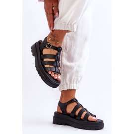 Sandales en cuir à brides noires Colet le noir 1
