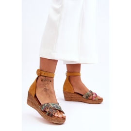 Sandales Compensées en Daim Maciejka 04565-43 Orange 6
