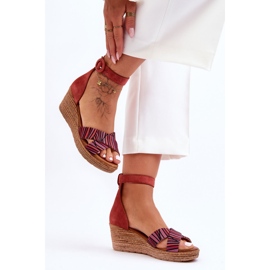 Sandales Compensées en Daim Maciejka 04565-44 Rouge 1