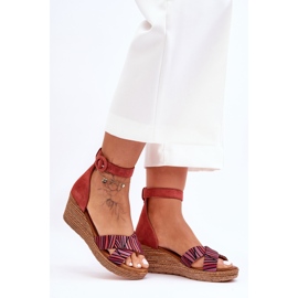 Sandales Compensées en Daim Maciejka 04565-44 Rouge 3