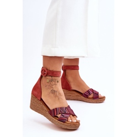 Sandales Compensées en Daim Maciejka 04565-44 Rouge 5