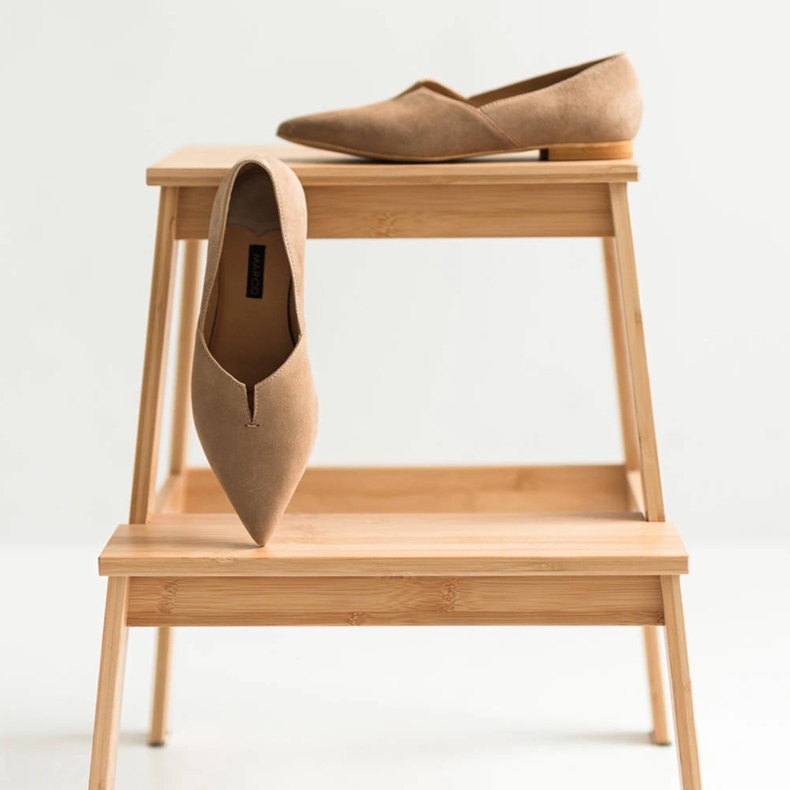 Marco Shoes Ballerines en daim avec découpe 1285P-047-1 beige 1