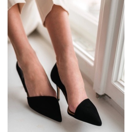 Marco Shoes Escarpins subtils en daim naturel le noir 10