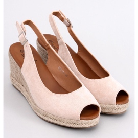 Espadrilles compensées à bout ouvert Nevil Beige 4