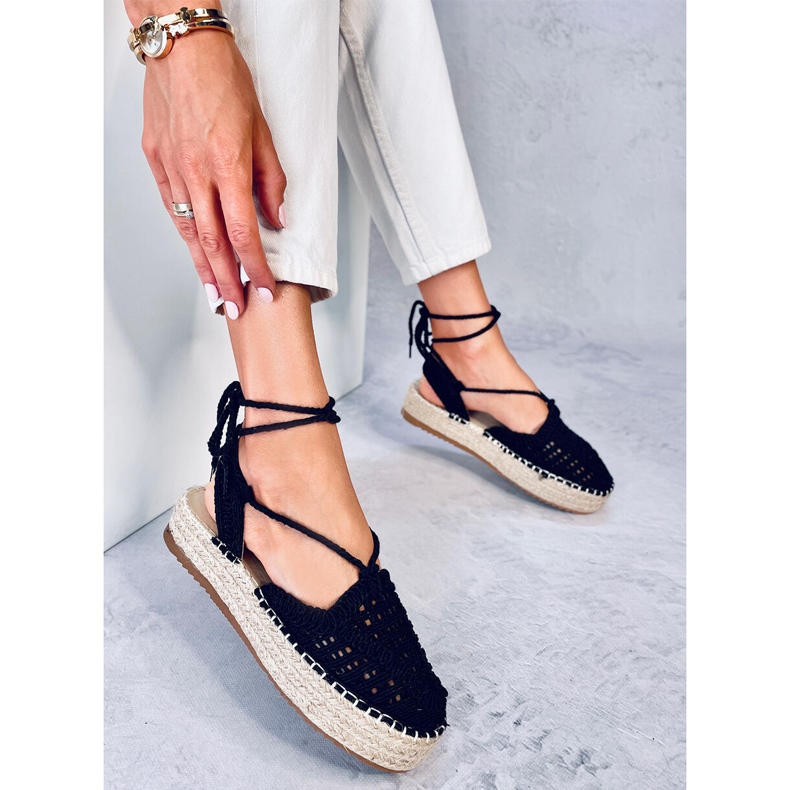 Yaweh Espadrilles noires en dentelle pour femme le noir 2