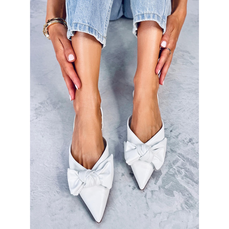 Ballerines à talon ouvert de Loon White blanc 2