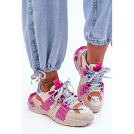 PS1 Chaussures de sport à lacets à la mode pour femmes Beige-Rose Chillout! 1 PS1 Chaussures de sport à lacets à la mode pour femmes Beige-Rose Chillout! 1