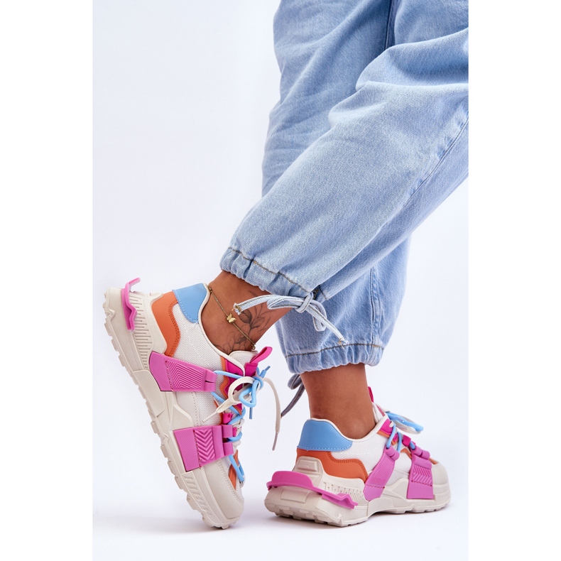 PS1 Chaussures de sport à lacets à la mode pour femmes Beige-Rose Chillout! 2