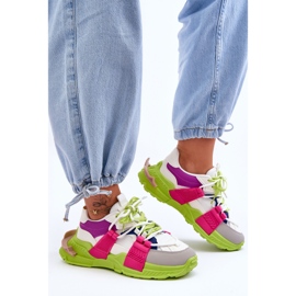 PS1 Chaussures de sport à lacets à la mode pour femmes Vert-Rose Chillout! 1