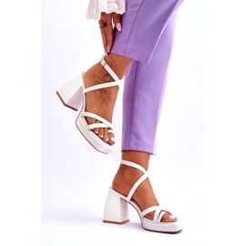À la mode blanc secret rose talons hauts et sandales à plateforme blanche 3
