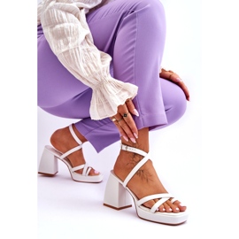 À la mode blanc secret rose talons hauts et sandales à plateforme 4