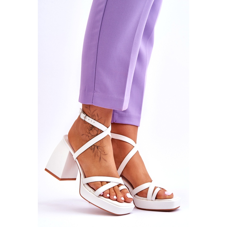 À la mode blanc secret rose talons hauts et sandales à plateforme blanche 6